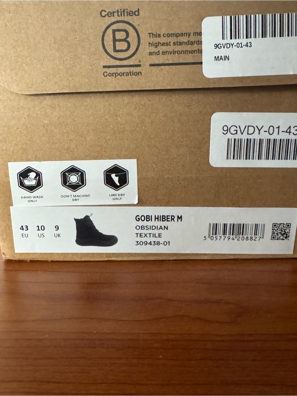 Vivobarefoot Gobi Hiber Men's EU 43 US 10 Obsidian Winter Boots Barefoot NEW - Picture 9 of 10